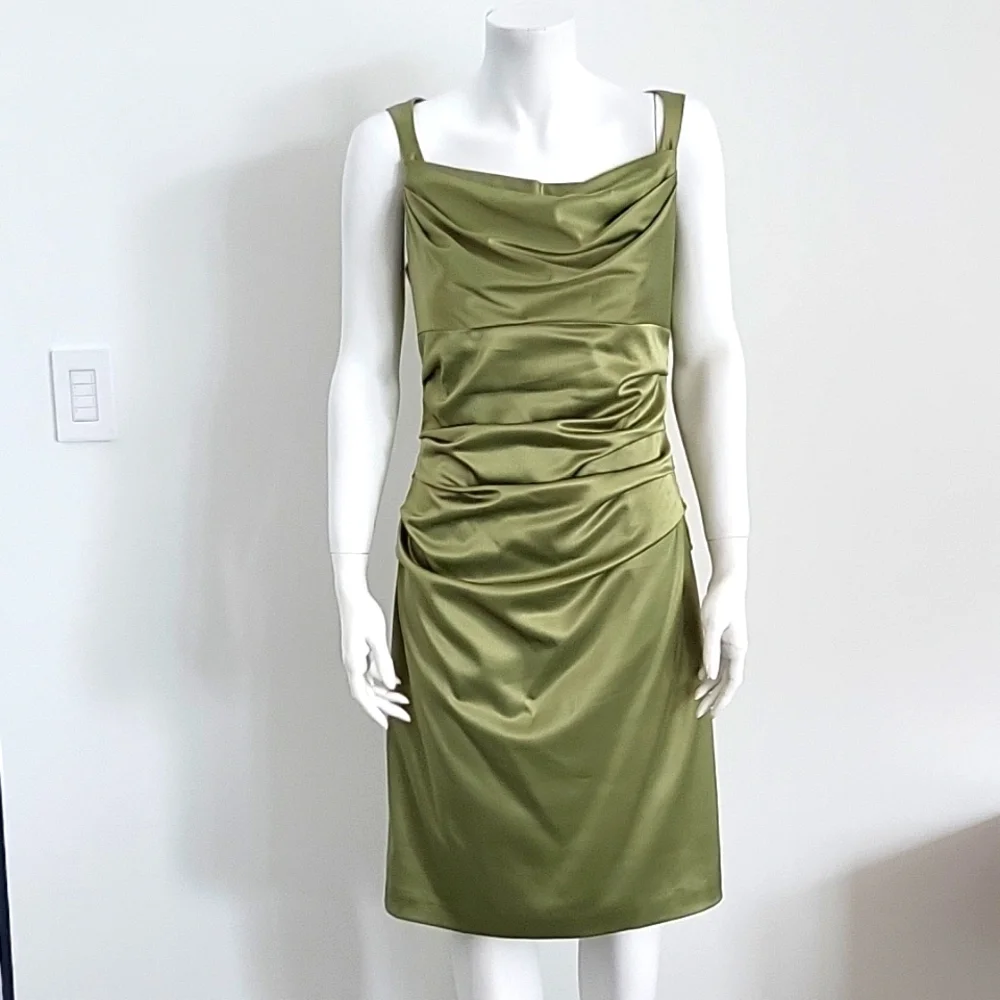 Satin Green Dress - Picture 1 of 5
